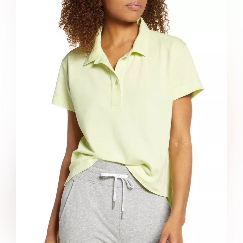 Zella Hike It Lime Collared Top Size S
